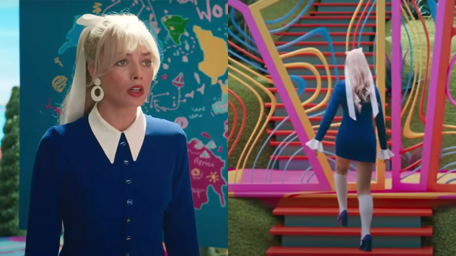 Margot Robbie Barbie 70s Bow Hair