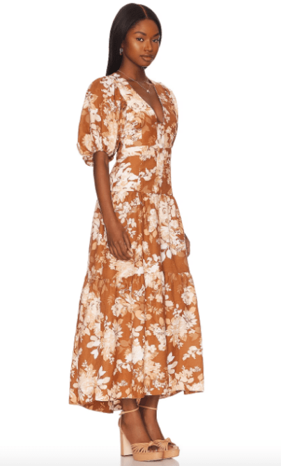 Capucine Plunged Short Sleeve Dress