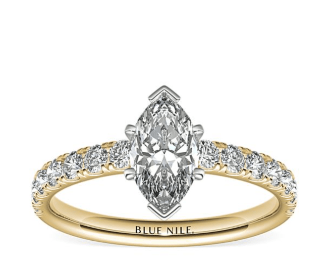 Scalloped Pavé Diamond Engagement Ring