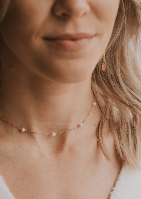 Hello Adorn Pearl Choker Necklace
