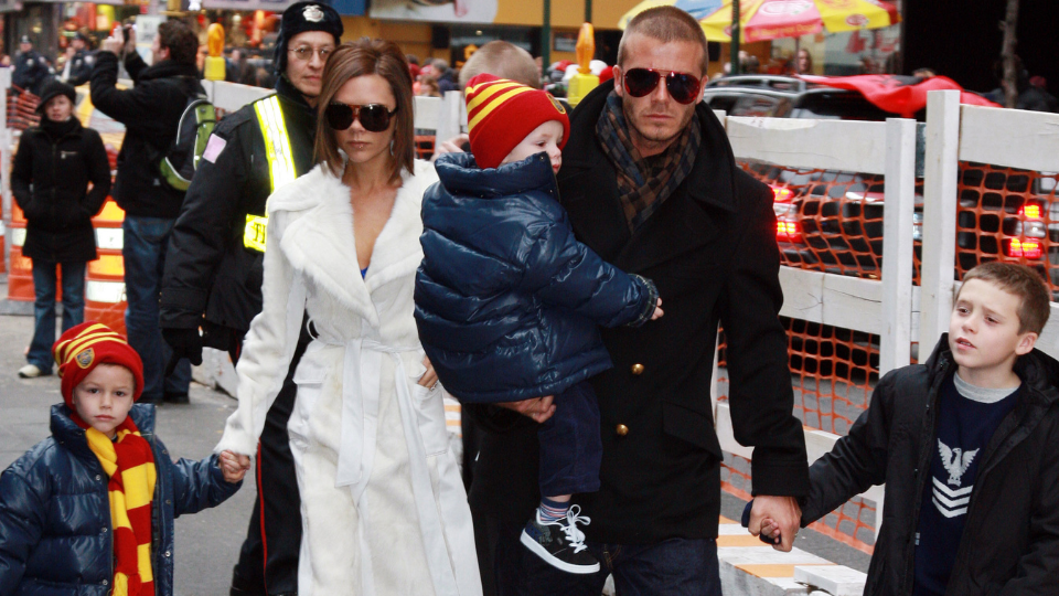 David Beckham, Victoria Beckham and sons Romeo, Cruz and Brooklyn
