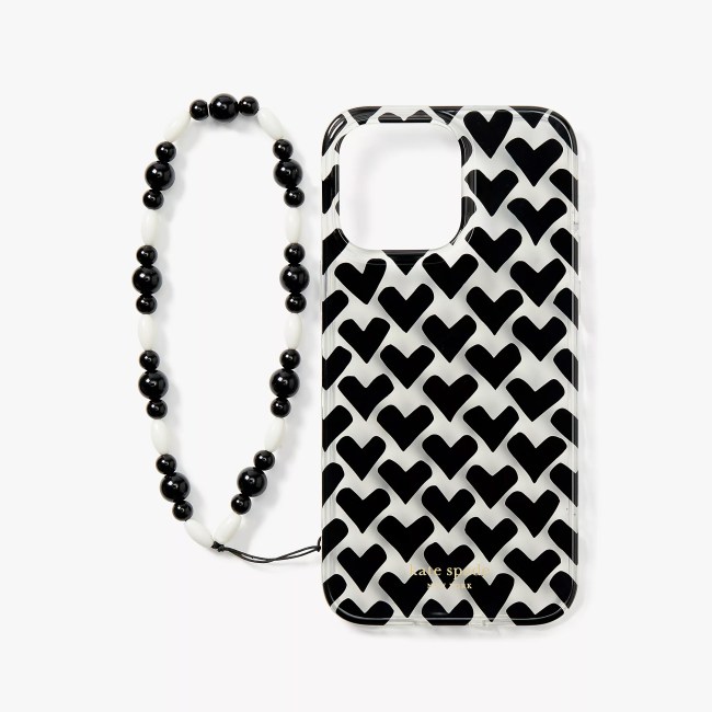 Kate Spade Black Friday Sale: Modernist Hearts iPhone 14 Pro Max Wristlet Case