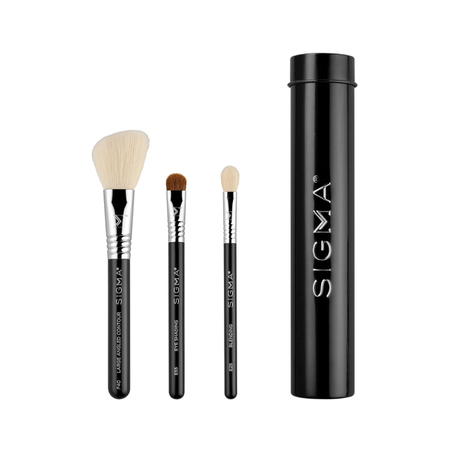 Sigma Beauty Essential Trio Black Travel Size Brush Set