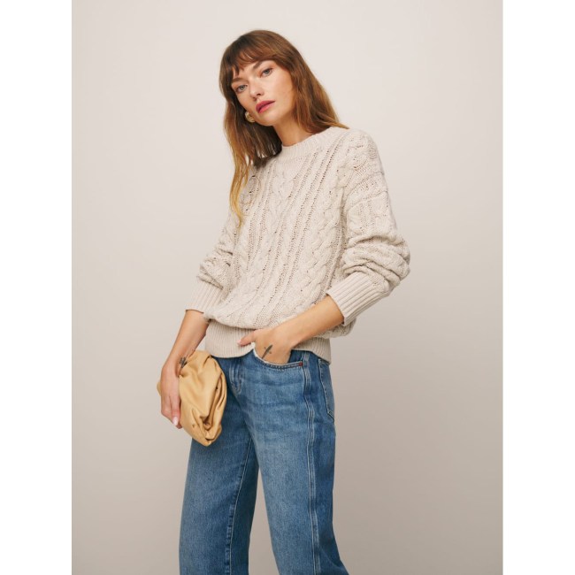 Sam Cotton Cashmere Oversized Crew Sweater
