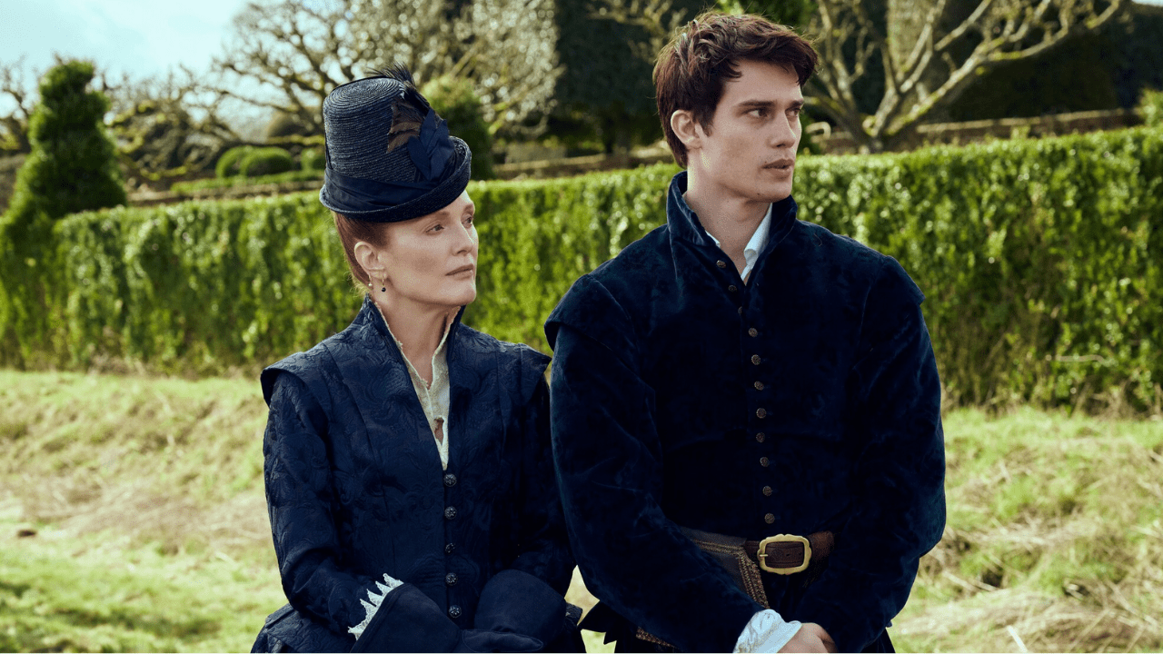 Julianne Moore and Nicholas Galitzine in "Mary & George."