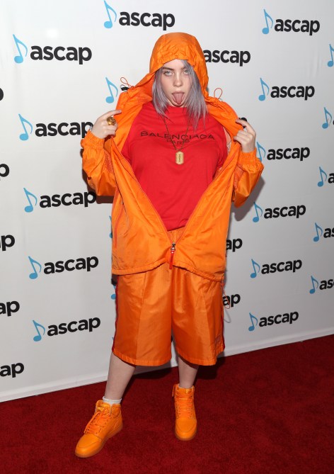 Billie Eilish at the 2018 ASCAP Pop Music Awards in Los Angeles.