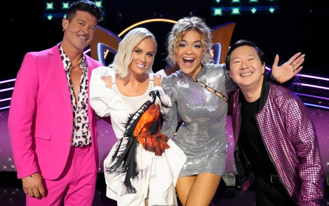 THE MASKED SINGER: L-R: Robin Thicke, Jenny McCarthy-Wahlberg, Rita Ora and Ken Jeong