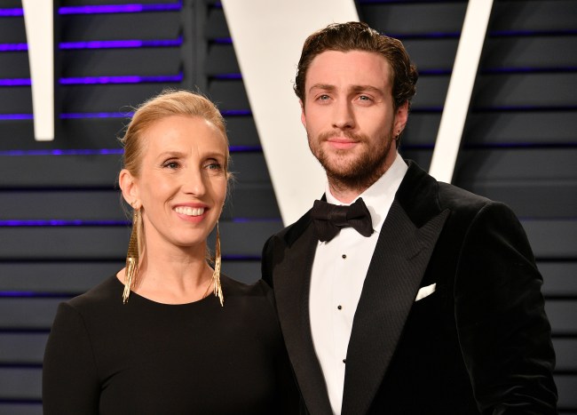 Sam Taylor-Johnson (L) and Aaron Taylor-Johnson attend the 2019 Vanity Fair Oscar Party hosted by Radhika Jones at Wallis Annenberg Center for the Performing Arts on February 24, 2019 in Beverly Hills, California