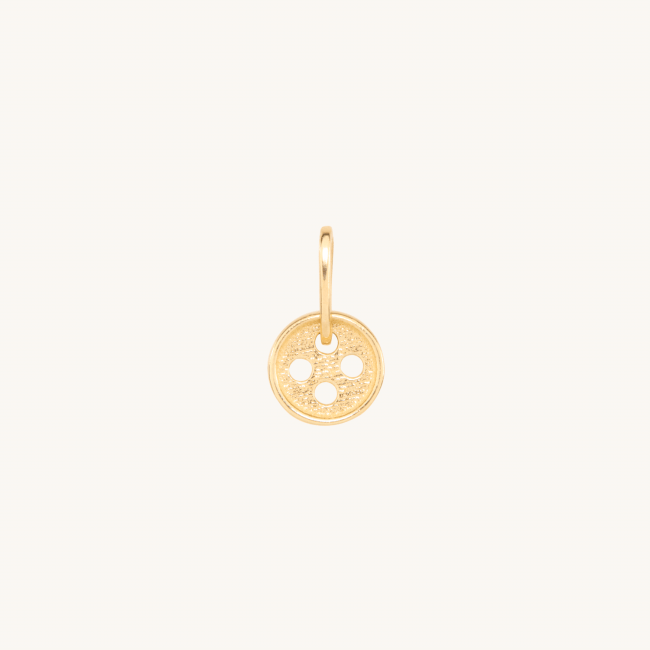 Button charm in 14k gold.