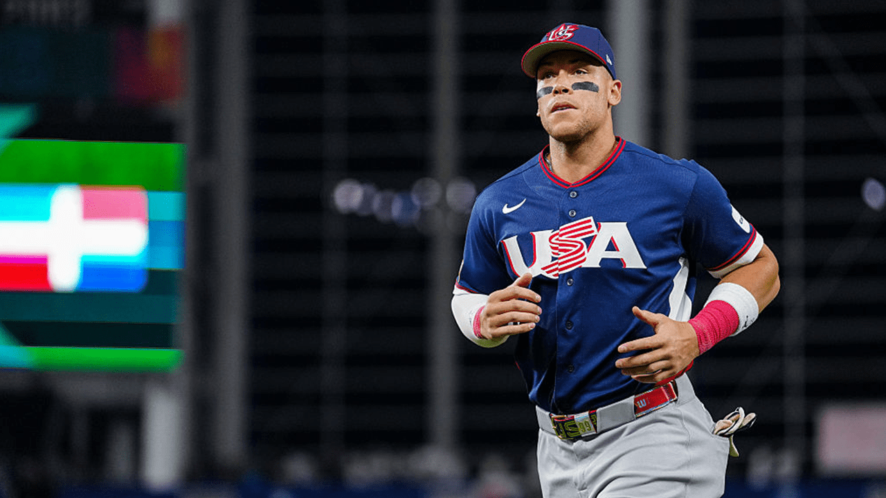 MIAMI, FL - MARCH 15: Aaron Judge #99 of Team USA looks on prior to the 2026 World Baseball Classic WBC game presented by Capital One between Team USA and Team Dominican Republic at loanDepot park on Sunday, March 15, 2026 in Miami, Florida. (Photo by Daniel Shirey/WBCI/MLB Photos via Getty Images)
