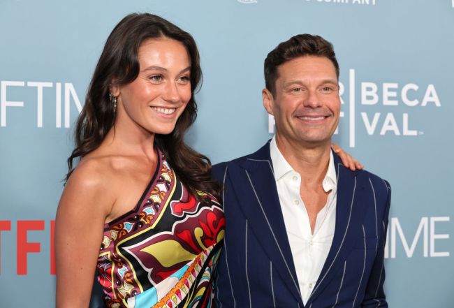 Aubrey Paige Petcosky and Ryan Seacrest attend the "Halftime" Premiere during the Tribeca Festival Opening Night on June 08, 2022 in New York City.