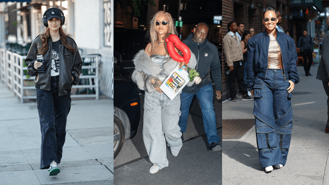 Rihanna and Alicia Keys wearing carpenter jeans.