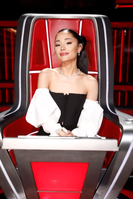 THE VOICE -- "Live Top 8 Results" Episode 2118B -- Pictured: Ariana Grande