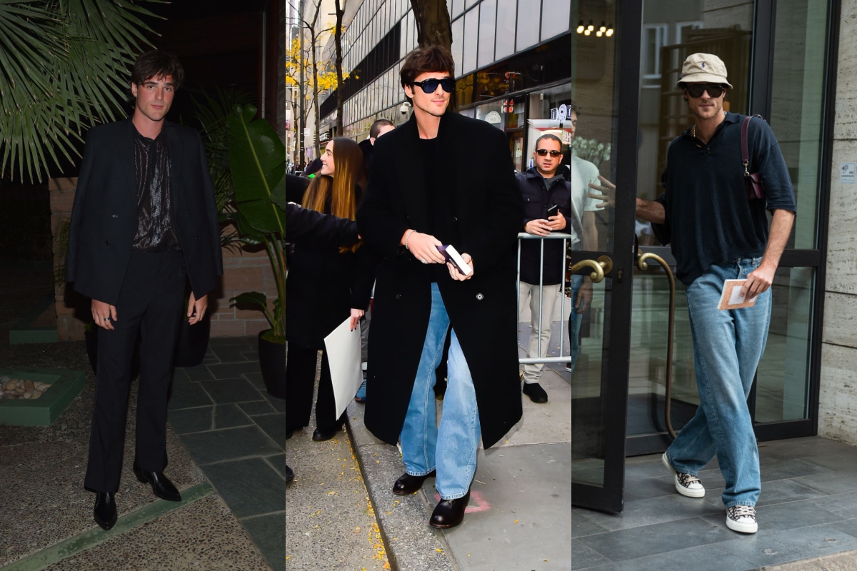 Jacob Elordi, street style, celebrity style, bags, black, saint laurent, menswear, celeb