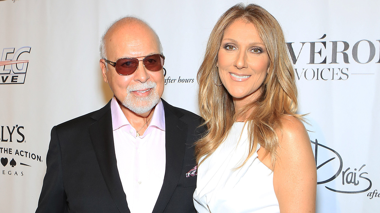 Rene Angelil (L) and singer Celine Dion arrive at the premiere of the show "Veronic Voices" at Bally's Las Vegas on June 28, 2013 in Las Vegas, Nevada.