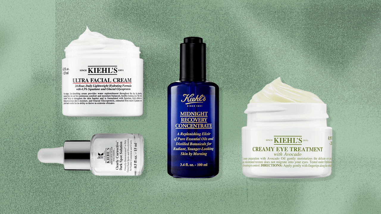 Kiehl's products with a green background.