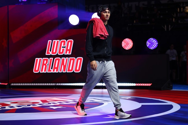 Luca Urlando of the United States looks on before the Men's 200m butterfly final on Day Five of the 2024 U.S. Olympic Team Swimming Trials at Lucas Oil Stadium on June 19, 2024 in Indianapolis, Indiana.