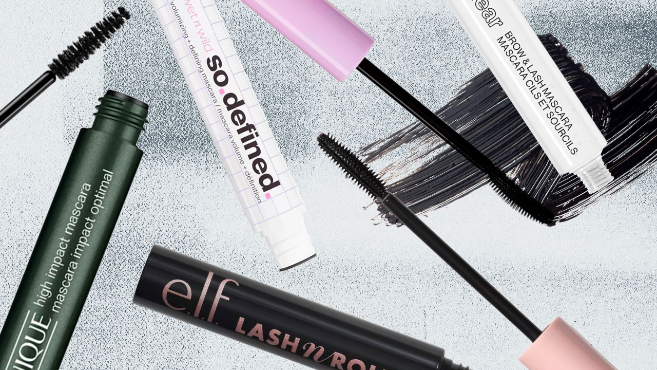 A collage of Wet N Wild, Elf, and Clinique mascaras.