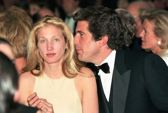 John Kennedy and his friend Carolyn Bessette during the reception at Chateau de Malagny.