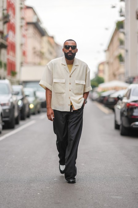 STYLECASTER | Minimalist Outfits for Men, button-down and slacks