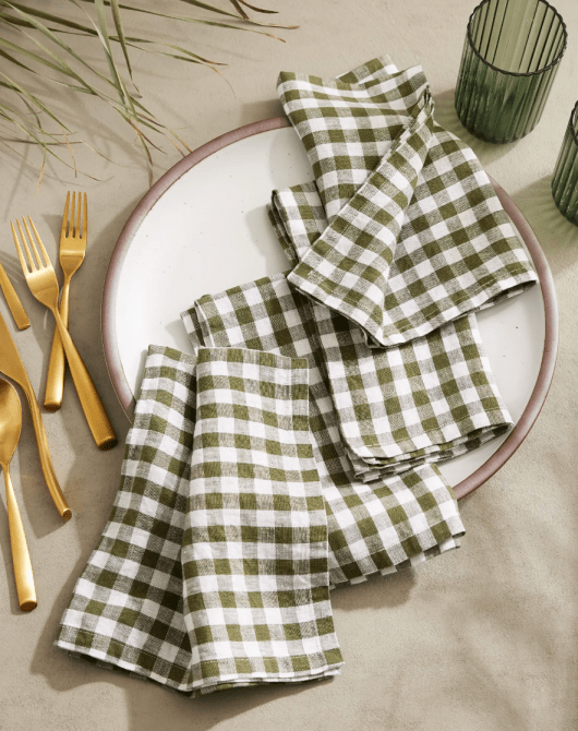 Quince European Linen Gingham Napkins