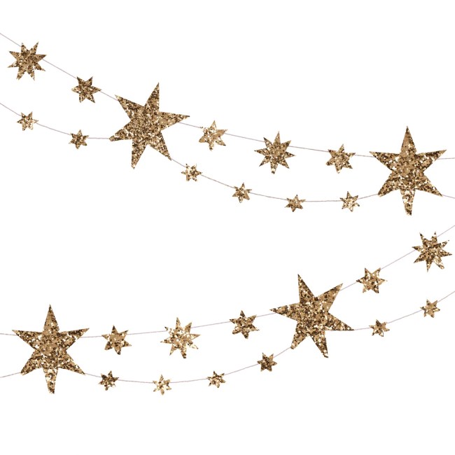 Glittery star garland