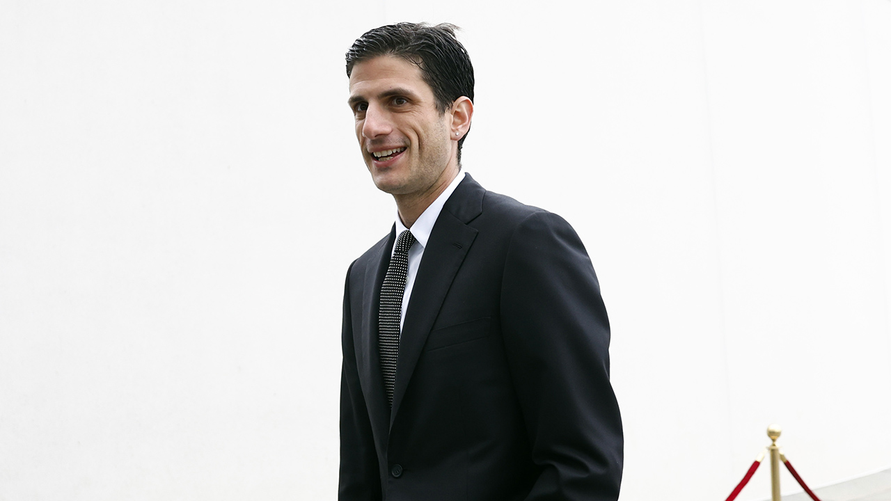 Boston, MA - May 4: Jack Schlossberg walks into the John F. Kennedy Presidential Library ahead of the annual gala on May 4, 2025.