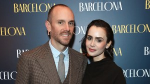 30: Charlie McDowell (L) and Lily Collins attend the press night after party for "Barcelona" at The Crypt, St Martin-in-the-Fields, on October 30, 2024 in London, England