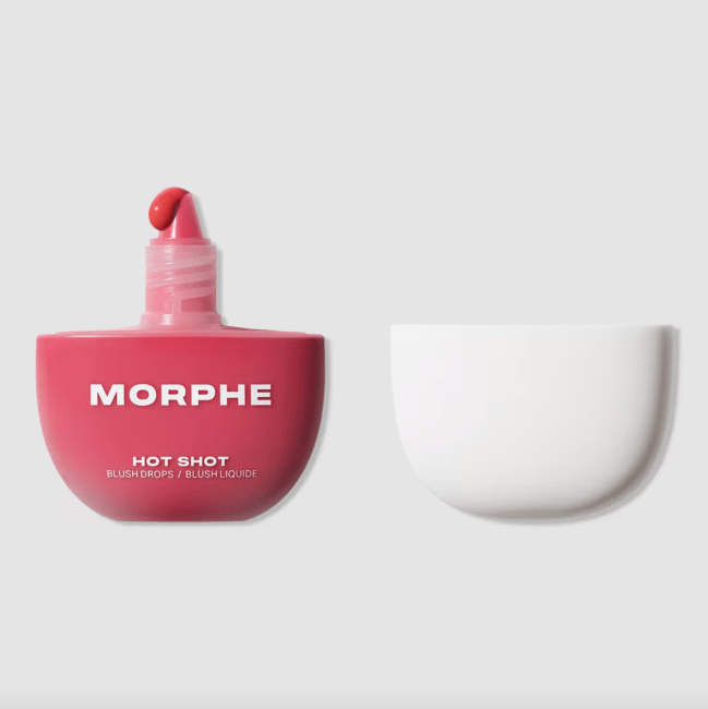 Morphe Hot Shot Blush Drops in a clear bottle.