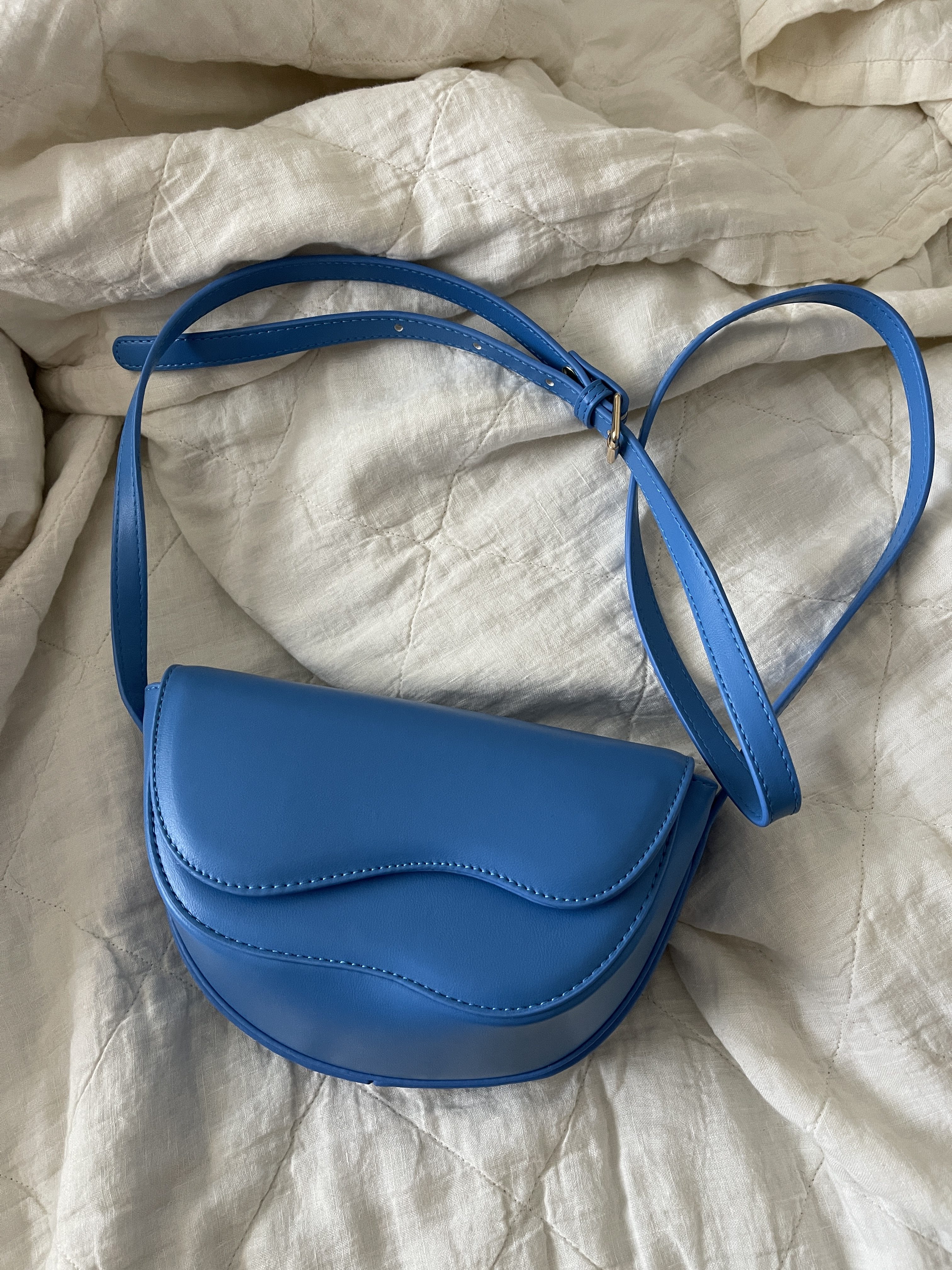 Melie Bianco Frieda Blue Recycled Vegan Crossbody Bag