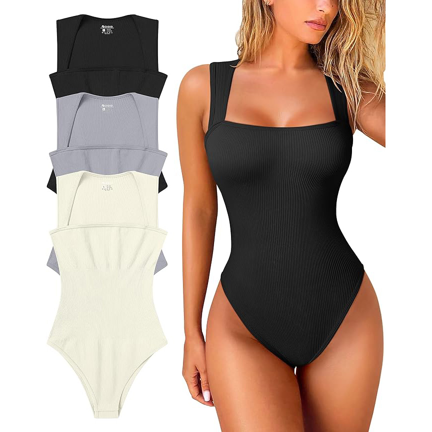 OQQ Women's 3 Piece Bodysuits 