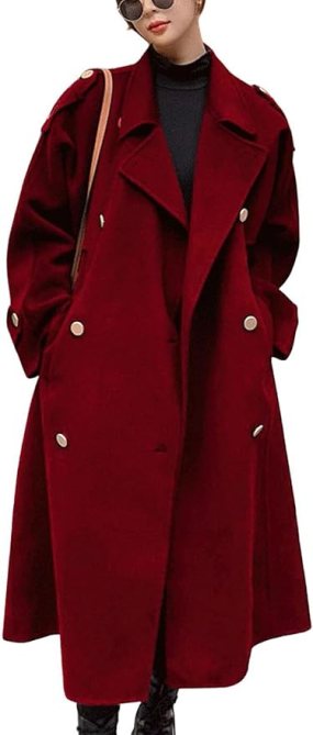 chouyatou Winter Double Breasted Trench Coat