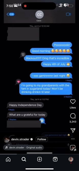 Devin text the Bachelorette