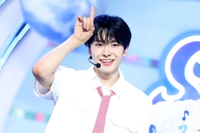 GOYANG, SOUTH KOREA - July 10: Yushi of NCT WISH is performing during MBC music program 'Show Champion' at MBC Dream Center on July 10, 2024 in Goyang, South Korea.