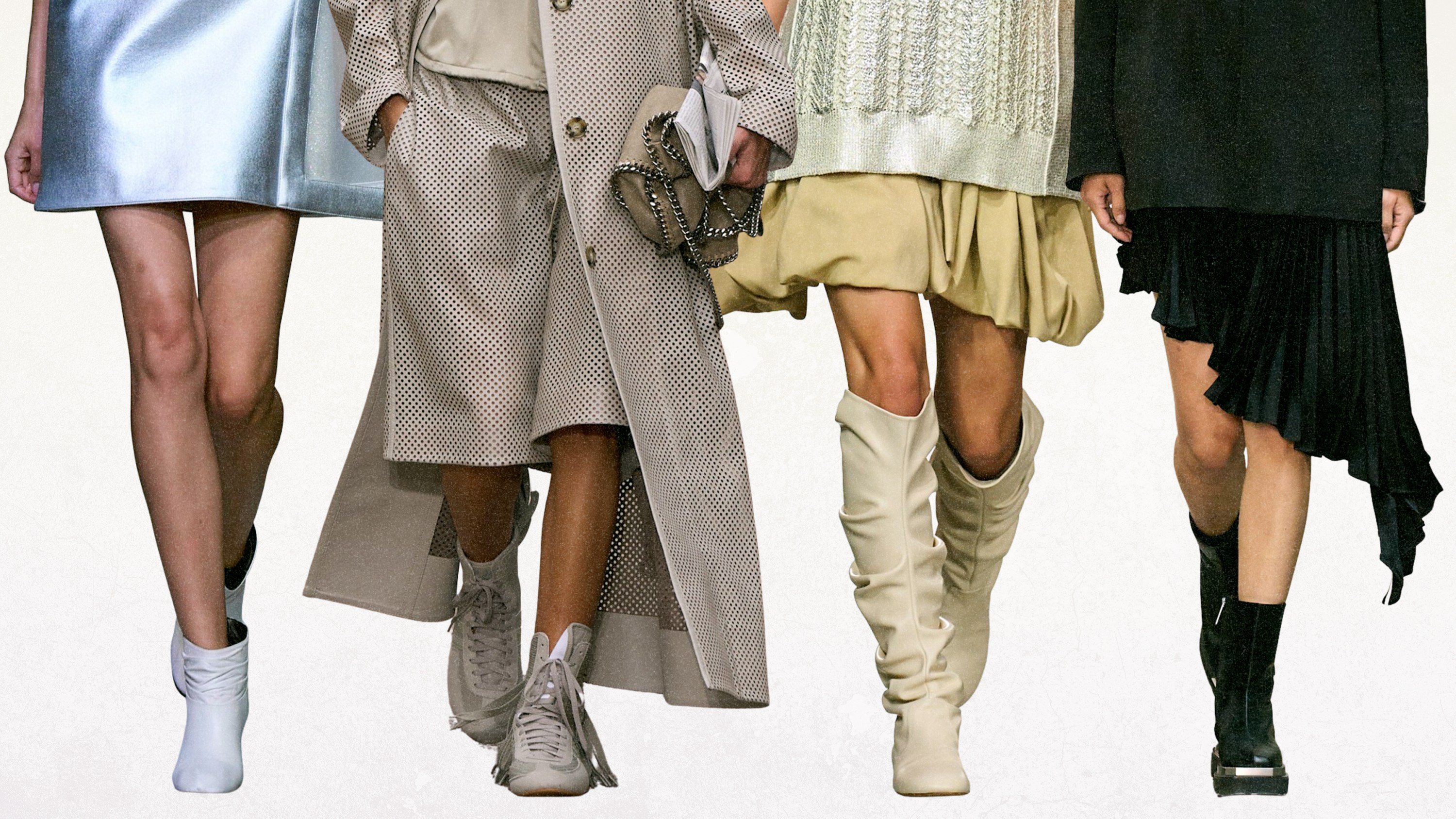 Four different styles of boots.