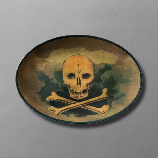 Skull and Cross Bones Melamine Oval Serving Platter