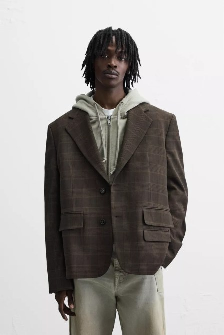 Zara Oversized Checkered Blazer