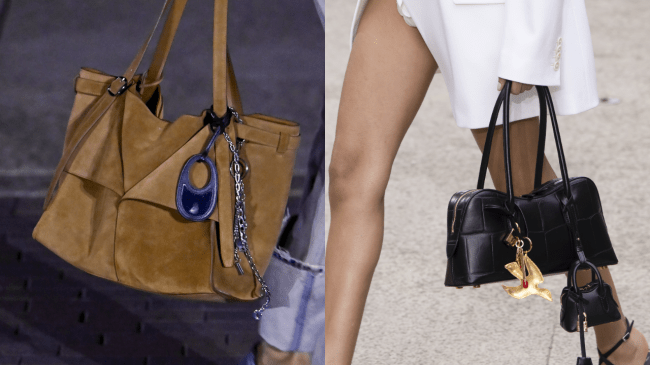 Bag charms on the runway