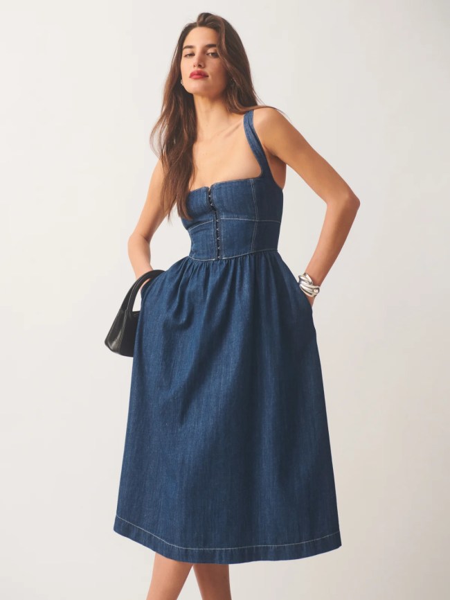 Reformation Tagliatelle Denim Dress
