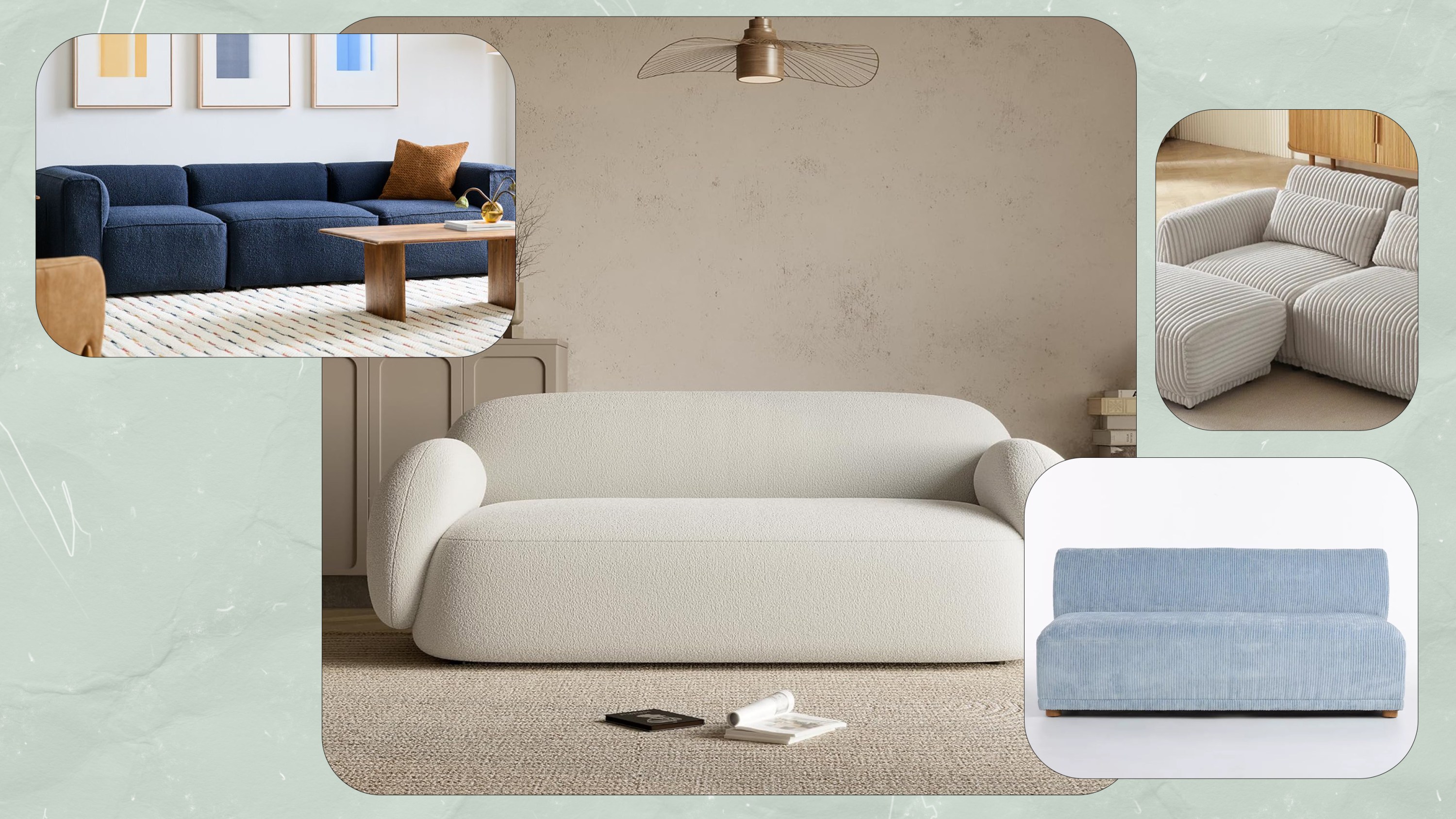 A collage of couches