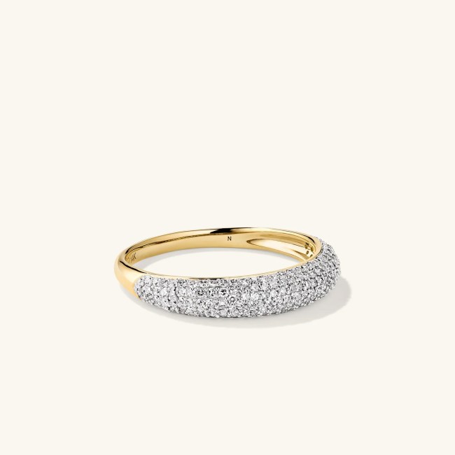 Pavé Diamond Thin Dôme Ring