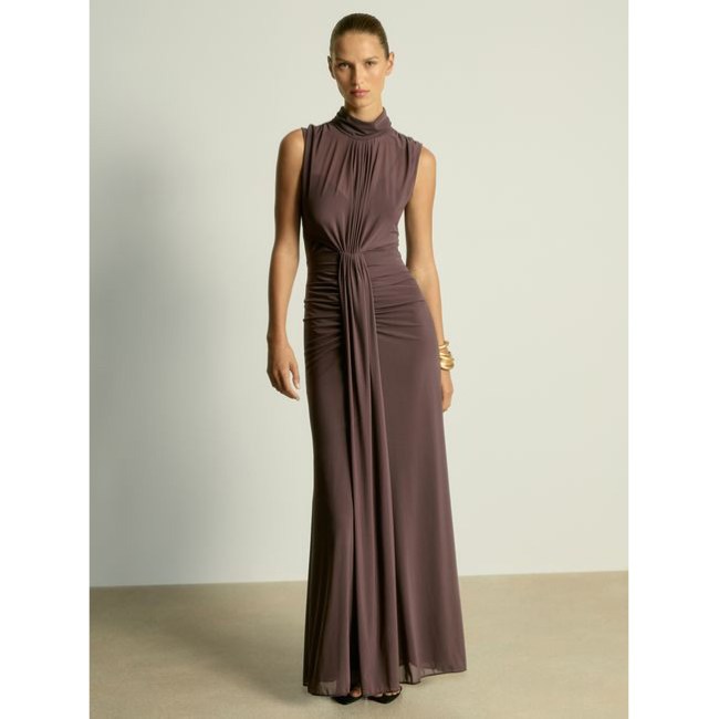 Reiss Daniella Sheer Ruched Maxi Dress