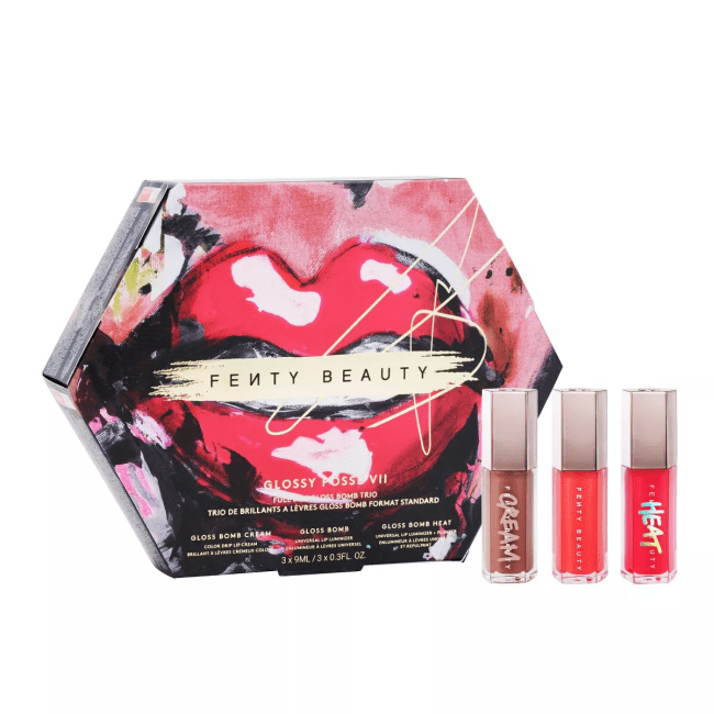 Fenty Snackz by Fenty Beauty by Rihanna Glossy Posse VII Full-Size Gloss Bomb Trio Gift Set