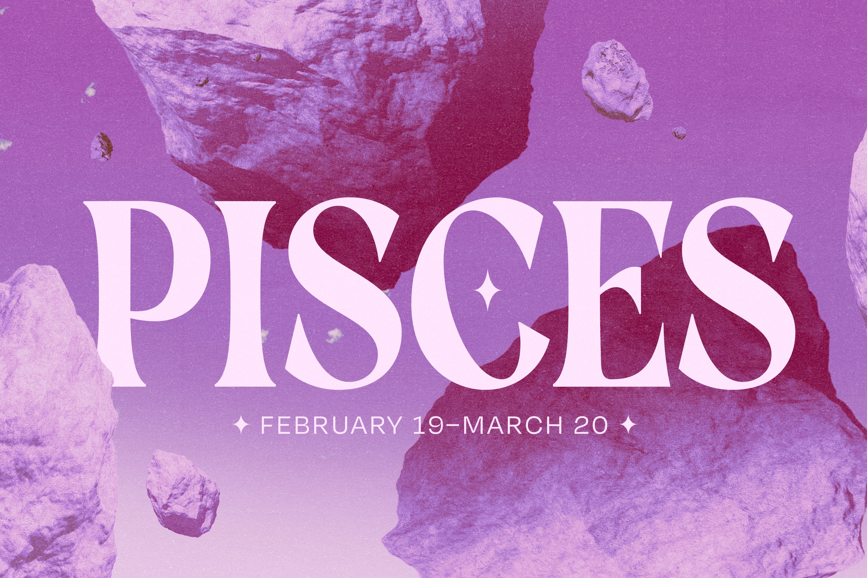 The word 'Pisces' floating over outer space