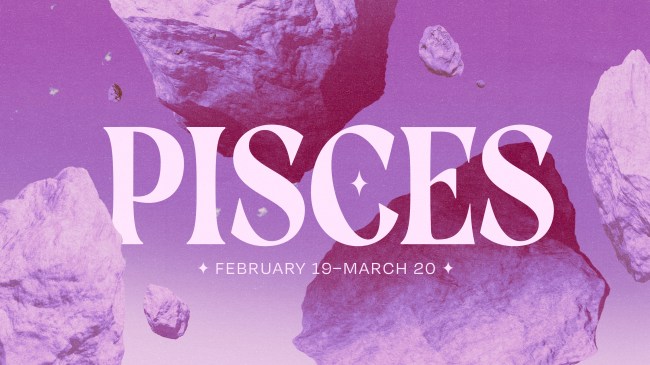 The word 'Pisces' floating over outer space