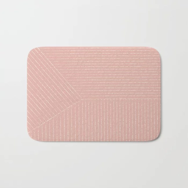 Lines Blush Pink Bath Mat