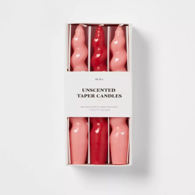 Room Essentials Taper Candle Set in Red and Pink