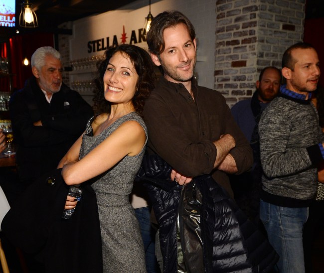 PARK CITY, UT - JANUARY 23:  Lisa Edelstein and Jeff Baena attend Stella Artois Filmmaker Lounge presents "Joshy" supper on January 23, 2016 in Park City, Utah