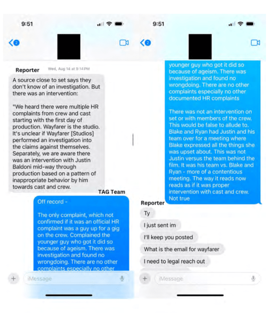 Justin Baldoni texts