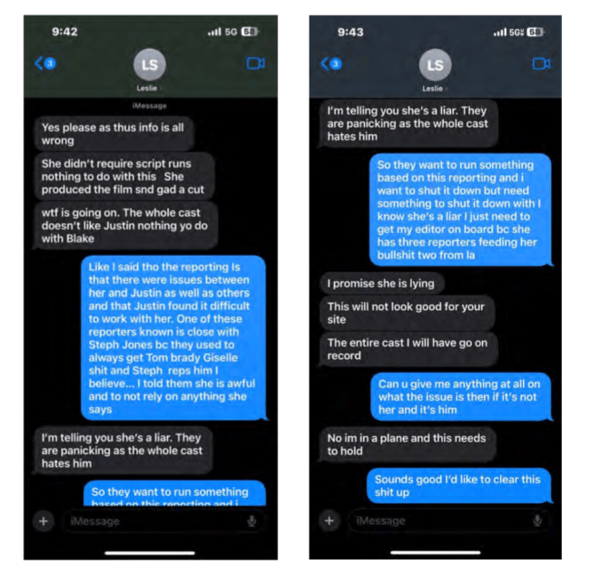 Justin Baldoni texts